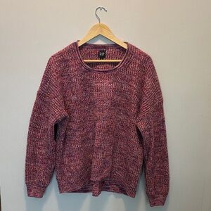 GAP Women's Marled Raspberry Crewneck Sweater